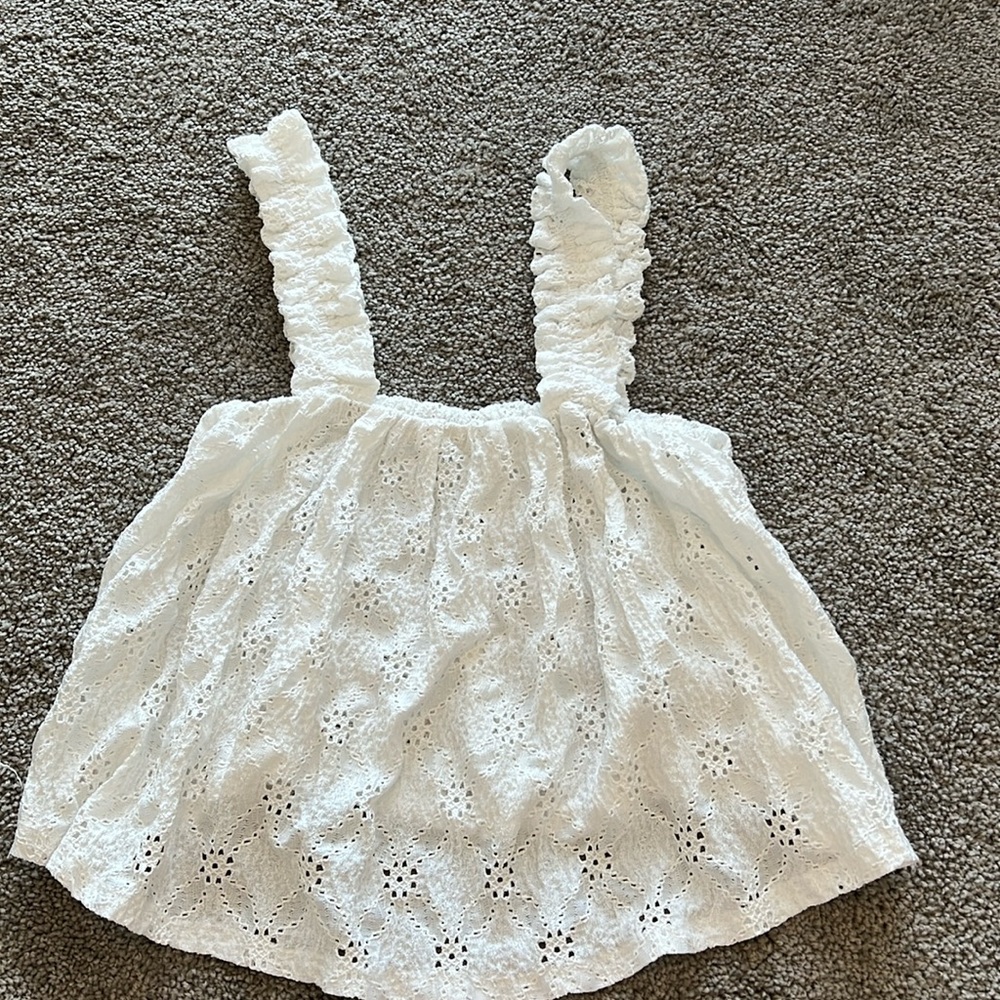 White eyelet Zara top